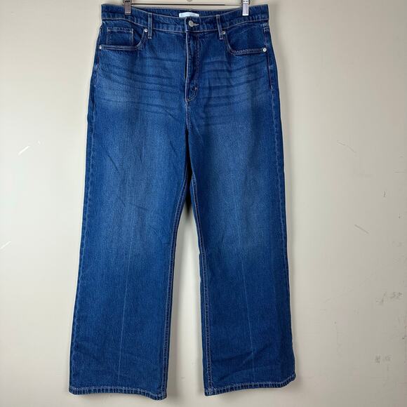 LOFT Denim - LOFT Wide Leg Jeans Womens 32/14 Blue High Rise Denim NWT Festival Baggy Indie